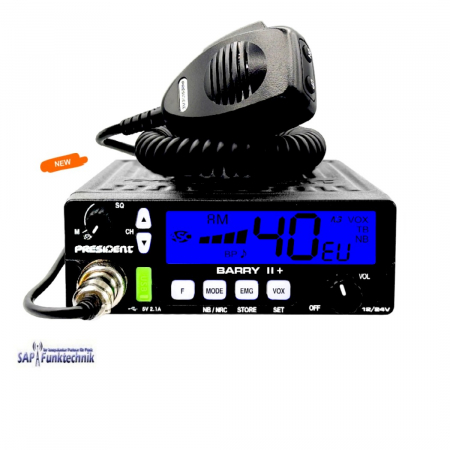 Preview: President BARRY II Plus VOX ASC Multi, AM/FM, 12/24 V, CB-Funk